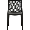Chaise de salle à manger bistro, dossier à lattes décoratif, polypropylène, intérieur et extérieur, 420 x 400 x 810 mm, noir | Adexa P192BLACK Chaise de salle à manger bistro, dossier à lattes décoratif, polypropylène, intérieur et extérieur, 420 x 400 x 810 mm, noir | Adexa P192BLACK