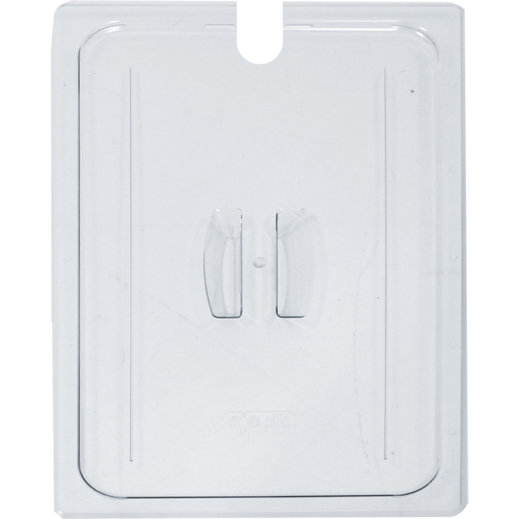 Couvercle de récipient gastronorme en polycarbonate avec logement pour louche GN1/1 | Adexa P811LN
