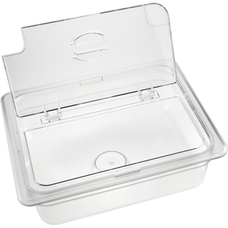 Couvercle de récipient gastronorme en polycarbonate avec couvercle à charnière GN1/2 | Adexa P812LF