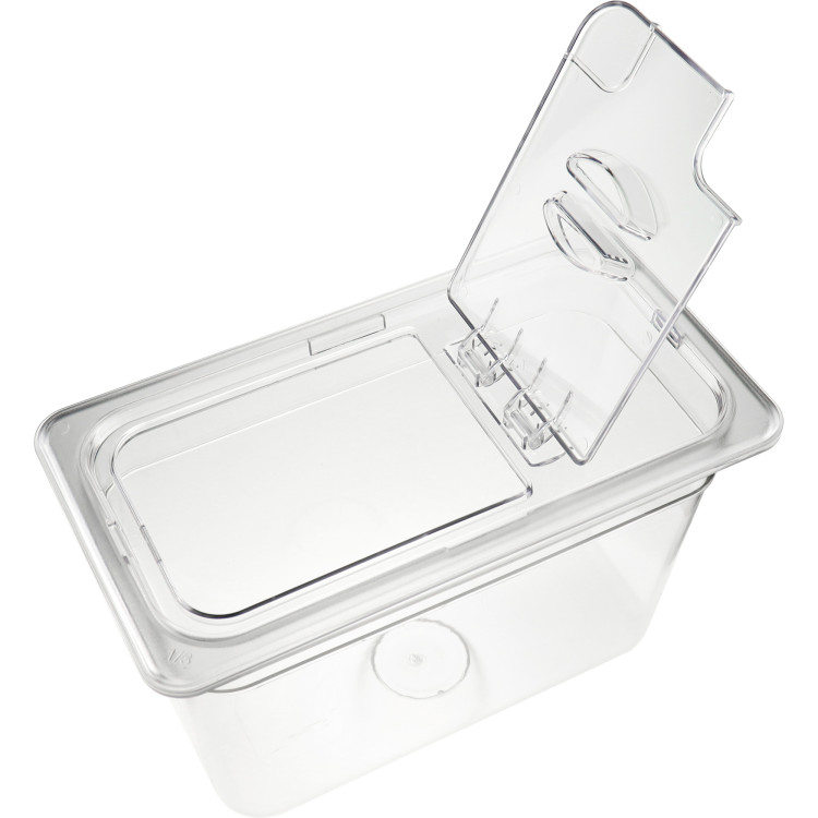 Couvercle de récipient gastronorme en polycarbonate avec couvercle à charnière GN1/3 | Adexa P813LF