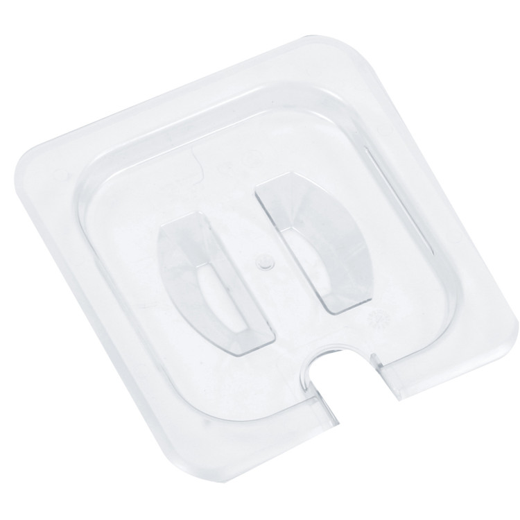 Couvercle de récipient gastronorme en polycarbonate avec logement pour louche GN1/6 | Adexa P816LN