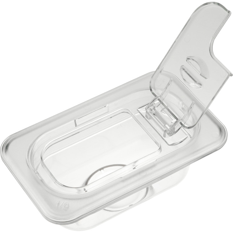 Couvercle de récipient gastronorme en polycarbonate avec couvercle à charnière GN1/9 | Adexa P819LF