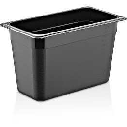 Cuvette gastronorme en polycarbonate GN1/3, profondeur 200 mm, noire | Adexa PB8138