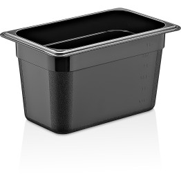 Cuvette gastronorme en polycarbonate GN1/4, profondeur 150 mm, noire | Adexa PB8146