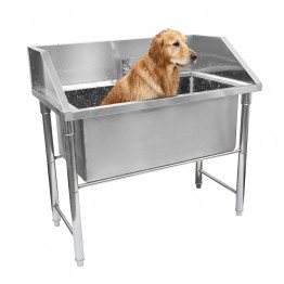 Baignoire de toilettage pour animaux en acier inoxydable 1200×700×900 mm avec dosseret sur 3 côtés | Adexa PDBSL70120 Baignoire de toilettage pour animaux en acier inoxydable 1200×700×900 mm avec dosseret sur 3 côtés | Adexa PDBSL70120