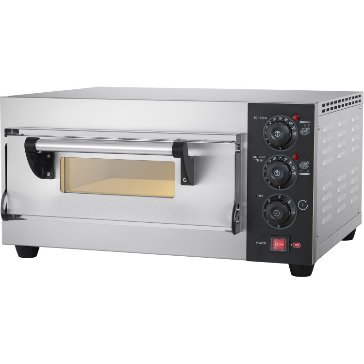 Four à pizza professionnel Électrique 1 chambre 400x400mm 350°C Commandes mécaniques 2,6kW 230V | Adexa PS441