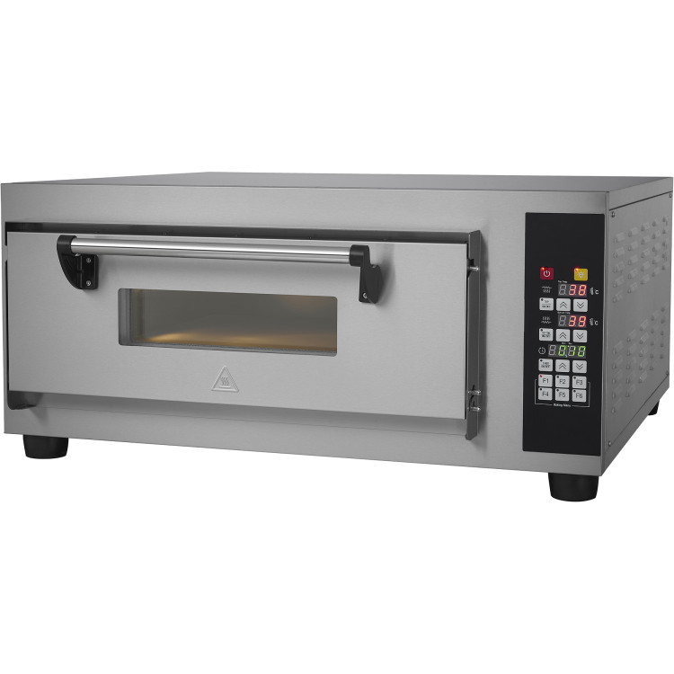 Four à pizza professionnel électrique 1 chambre 400x400mm 450°C Commandes numériques 2,6 kW 230V | Adexa PS441BE