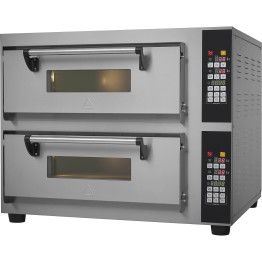 Four à pizza professionnel électrique 2 chambres 500x500mm 450°C Commandes numériques 8,4 kW 380V | Adexa PS552E