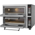 Four à pizza professionnel électrique 2 chambres 500x500mm 450°C Commandes numériques 8,4 kW 380V | Adexa PS552E