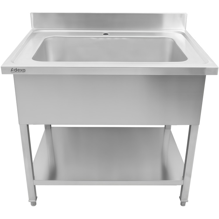 Évier de luxe en acier inoxydable 800×700×900+100 mm avec dosseret | Adexa PSD08070