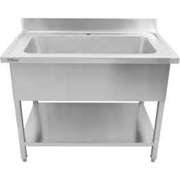 Évier de luxe en acier inoxydable 1000×600×900+100 mm avec dosseret | Adexa PSD10060