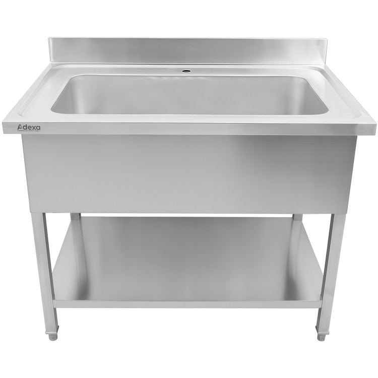 Évier de luxe en acier inoxydable 1500×600×900+100 mm avec dosseret | Adexa PSD15060