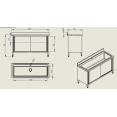 Évier commercial en acier inoxydable à 1 cuve avec dosseret et 2 portes, dimensions : 1500 x 600 x 850 + 100 mm | Adexa PSD150602D