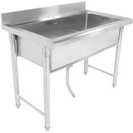Lavabo à Casseroles Professionnel Inox 1 bac Crédence 1500mm Profondeur 700mm | Adexa PSR15070