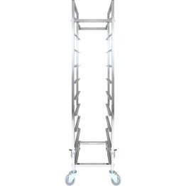 Chariot à étagères/plateaux/casseroles à 10 niveaux pour largeur 240-335 mm en acier inoxydable | Adexa PT10