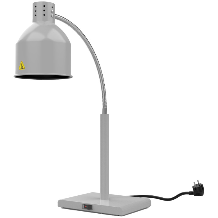 Lampe chauffante infrarouge flexible à une tête, sur pied, 268 × 203 × 664 mm, finition grise | Adexa PW2SY