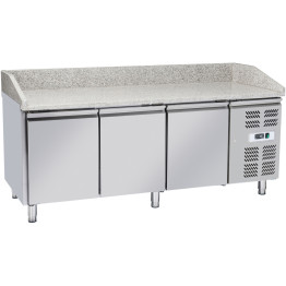 Comptoir à pizza 3 portes Dessus en granit Profondeur 800 mm | Adexa PZ36