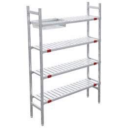 Étagères en aluminium pour chambres froides/zones humides 1075×355×1700 mm | Adexa QHW272