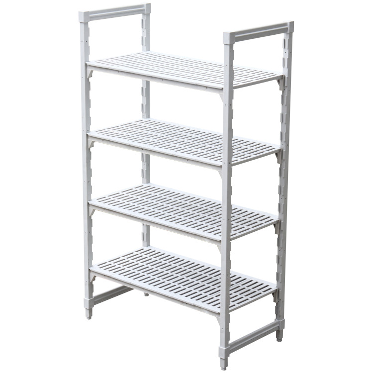 Étagère fixe à 4 niveaux en plastacier avec étagères ventilées pour chambres froides et zones humides 1220×355×1800 mm | Adexa QHW314