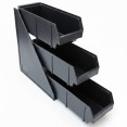 Organisateur de rangement à 3 niveaux en polypropylène noir 143 x 510 x 359 mm | Adexa QHW348