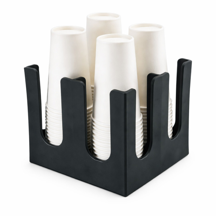 Porte-gobelet en polypropylène noir 200×220×220 mm | Adexa QHW358