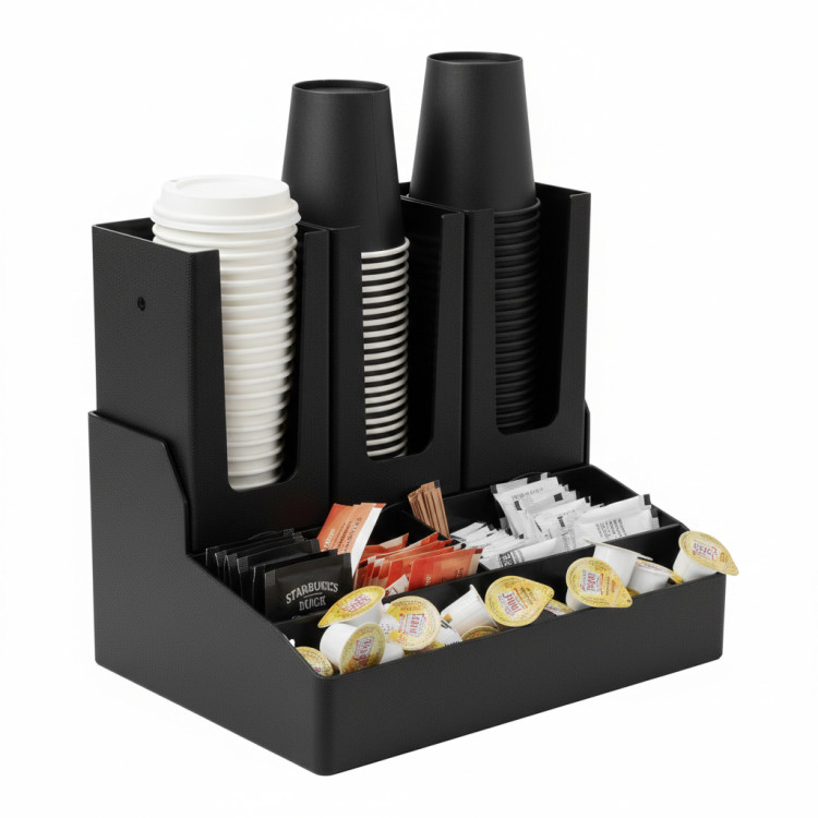 Étagère à café à 2 niveaux 265 x 355 x 380 mm – Noir | Adexa QHW368