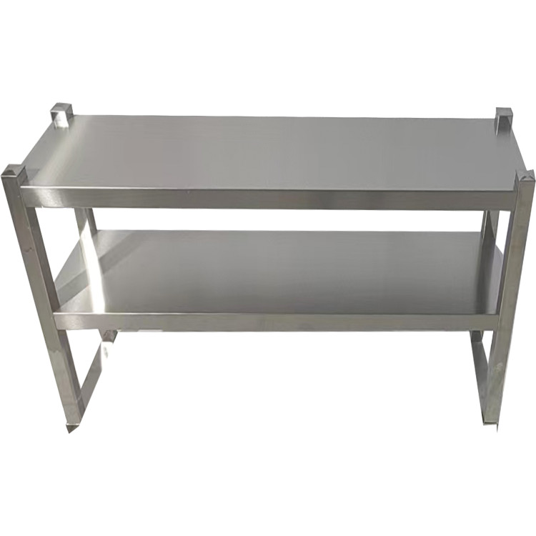 Étagère double à tubes carrés en acier inoxydable 900 x 280 x 600 mm | Adexa QNH102