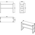 Étagère à deux niveaux en acier inoxydable à tubes carrés 1500 x 280 x 600 mm | Adexa QNH106