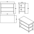 Table de travail commerciale à 3 niveaux en acier inoxydable avec étagères inférieures 900 x 600 x 850 mm | Adexa QNH1102