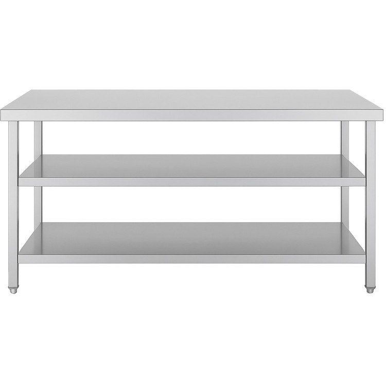 Table de travail commerciale à 3 niveaux en acier inoxydable avec étagères inférieures 1800 x 600 x 850 mm | Adexa QNH1138