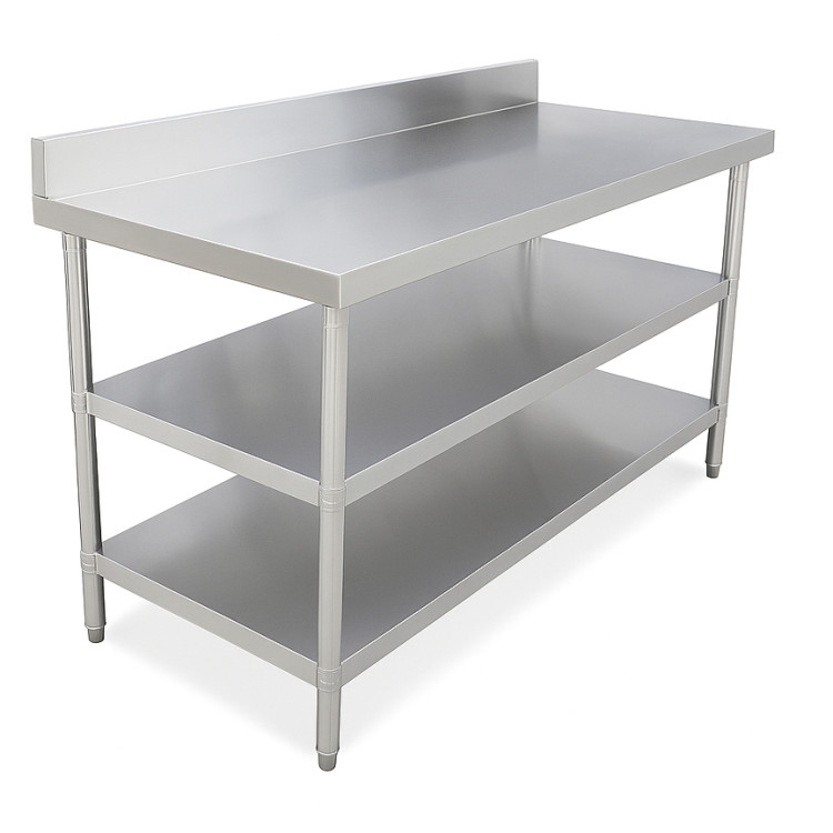 Table de travail en acier inoxydable avec dosseret – 1800×600×850 mm | Adexa QNH1162 Table de travail en acier inoxydable avec dosseret – 1800×600×850 mm | Adexa QNH1162