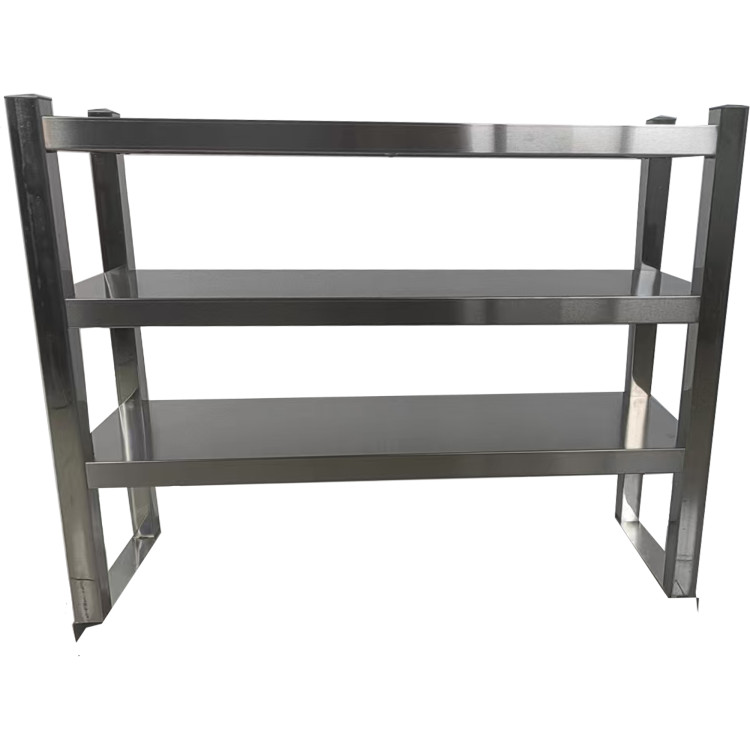 Étagère à trois niveaux en acier inoxydable à tubes carrés 900 x 280 x 750 mm | Adexa QNH202