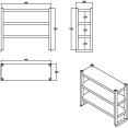 Étagère à trois niveaux en acier inoxydable à tubes carrés 900 x 280 x 750 mm | Adexa QNH202