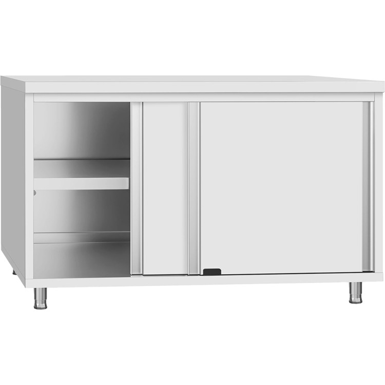 Armoire de sol commerciale à porte coulissante en acier inoxydable 1200 x 600 x 850 mm | Adexa QNH302
