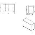 Armoire de sol commerciale à porte coulissante en acier inoxydable 1200 x 600 x 850 mm | Adexa QNH302