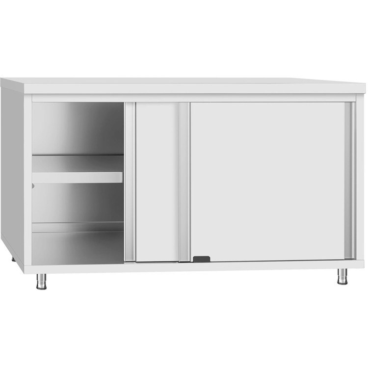 Armoire de sol commerciale à porte coulissante en acier inoxydable 1400 x 500 x 850 mm | Adexa QNH342