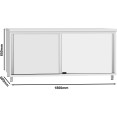 Armoire de travail commerciale en acier inoxydable avec porte coulissante et étagère 1800 x 600 x 850 mm | Adexa QNH306 Armoire de travail commerciale en acier inoxydable avec porte coulissante et étagère 1800 x 600 x 850 mm | Adexa QNH306