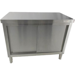 Armoire de travail commerciale en acier inoxydable avec porte coulissante 1000 x 500 x 850 mm | Adexa QNH338