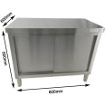Armoire de travail commerciale en acier inoxydable avec porte coulissante 600 x 600 x 850 mm | Adexa QNH310 Armoire de travail commerciale en acier inoxydable avec porte coulissante 600 x 600 x 850 mm | Adexa QNH310