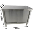 Armoire de sol commerciale à porte coulissante en acier inoxydable 800 x 600 x 850 mm | Adexa QNH312