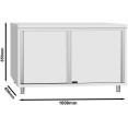 Armoire de sol commerciale à porte coulissante en acier inoxydable 1000 x 600 x 850 mm | Adexa QNH314