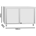 Armoire de sol commerciale à porte coulissante en acier inoxydable 1400 x 600 x 850 mm | Adexa QNH316 Armoire de sol commerciale à porte coulissante en acier inoxydable 1400 x 600 x 850 mm | Adexa QNH316