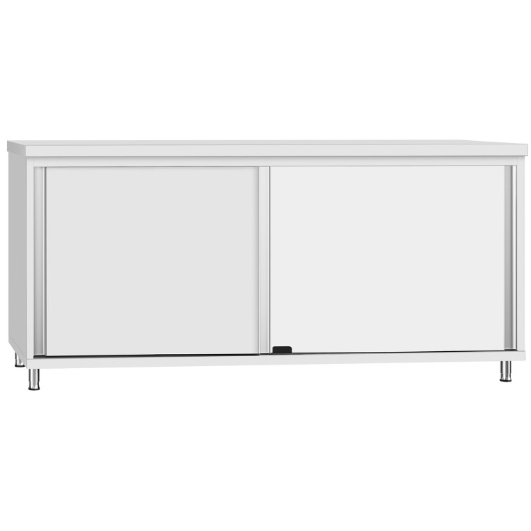 Armoire de travail commerciale en acier inoxydable avec porte coulissante 2000 x 700 x 850 mm | Adexa QNH334