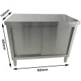 Armoire de sol commerciale à porte coulissante en acier inoxydable 800 x 700 x 850 mm | Adexa QNH322