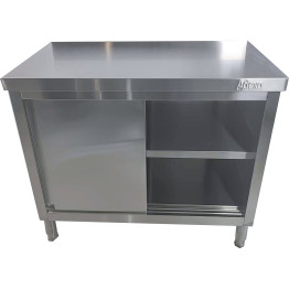 Armoire de sol commerciale à porte coulissante en acier inoxydable 1000 x 700 x 850 mm | Adexa QNH324