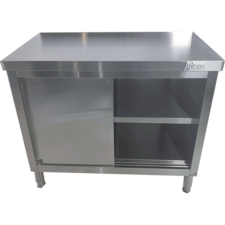 Armoire de sol commerciale à porte coulissante en acier inoxydable 1000 x 700 x 850 mm | Adexa QNH324