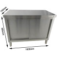 Armoire de sol commerciale à porte coulissante en acier inoxydable 1000 x 700 x 850 mm | Adexa QNH324