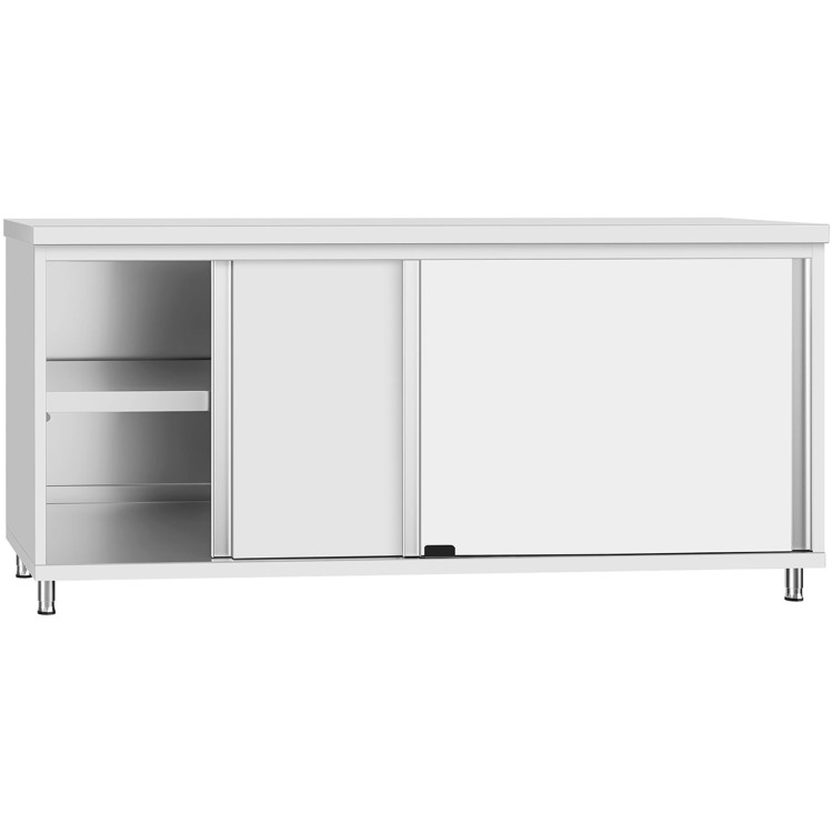 Armoire de sol commerciale à porte coulissante en acier inoxydable 1800 x 700 x 850 mm | Adexa QNH332