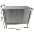 Armoire de travail commerciale en acier inoxydable avec porte coulissante 800 x 500 x 850 mm | Adexa QNH336 Armoire de travail commerciale en acier inoxydable avec porte coulissante 800 x 500 x 850 mm | Adexa QNH336