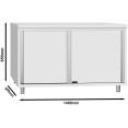 Armoire de sol commerciale à porte coulissante en acier inoxydable 1400 x 500 x 850 mm | Adexa QNH342